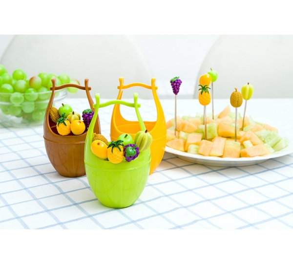 迷你木桶水果叉,創意水果叉,造型水果叉,水果叉組,叉子水果叉