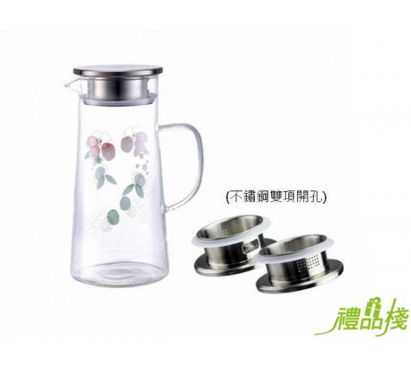 花語耐熱玻璃水瓶,冷水壺,玻璃水瓶,玻璃冷水瓶,玻璃壺,花茶壺